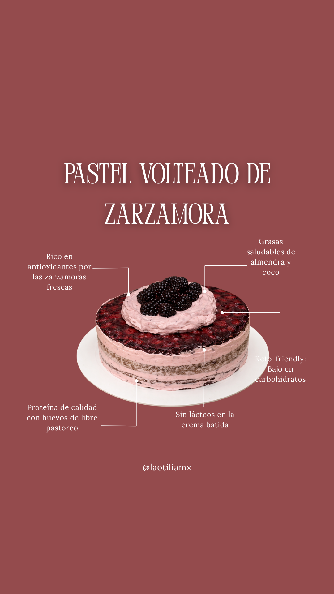 Pastel volteado de zarzamora con chocolate